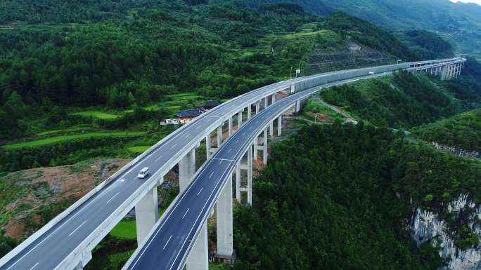 丹寨石桥大桥4K航拍 贵州高架桥（三）