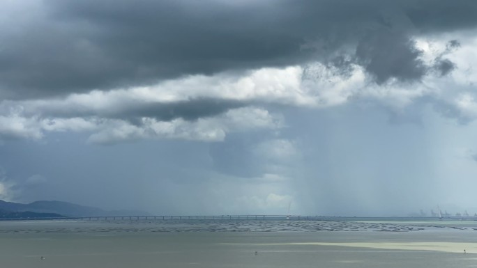 海面晴转阴天空景象 雨前天空 雨云