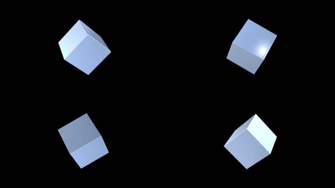 方块旋转透明通道素材