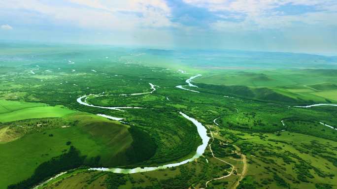 草原河流内蒙古自然风光