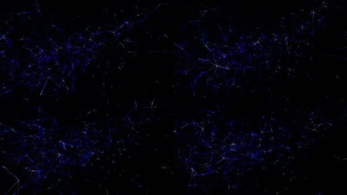 蓝色银河系星空粒子点线面演化几何背景循环