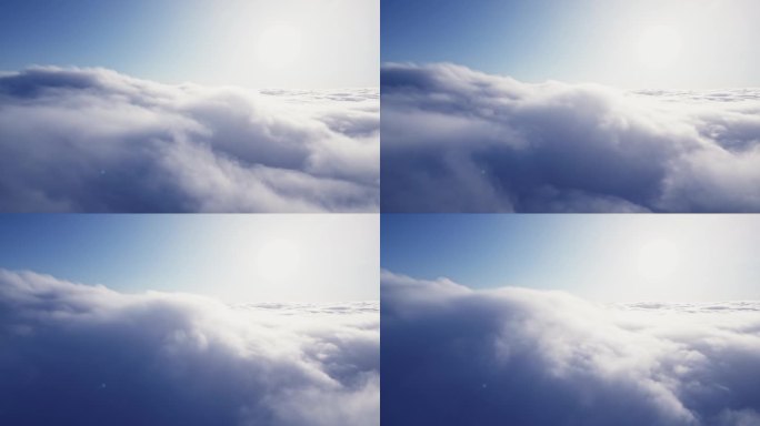 飞行天空云朵航拍纯净蓝天白云片头