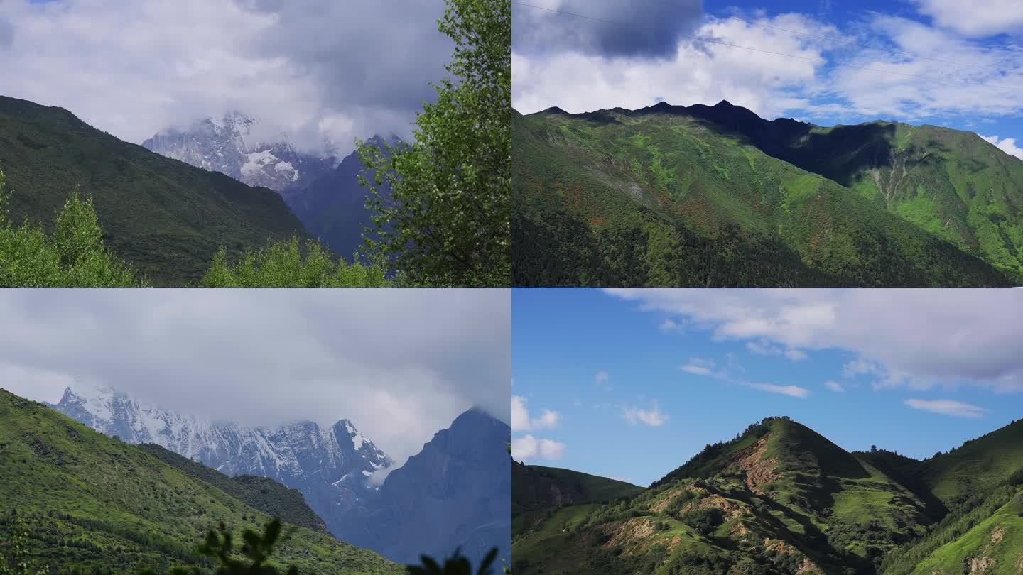 4K四川高山风景白云流动