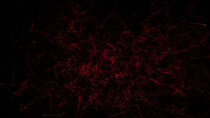 红色星空粒子背景抽象几何点线连线循环视频