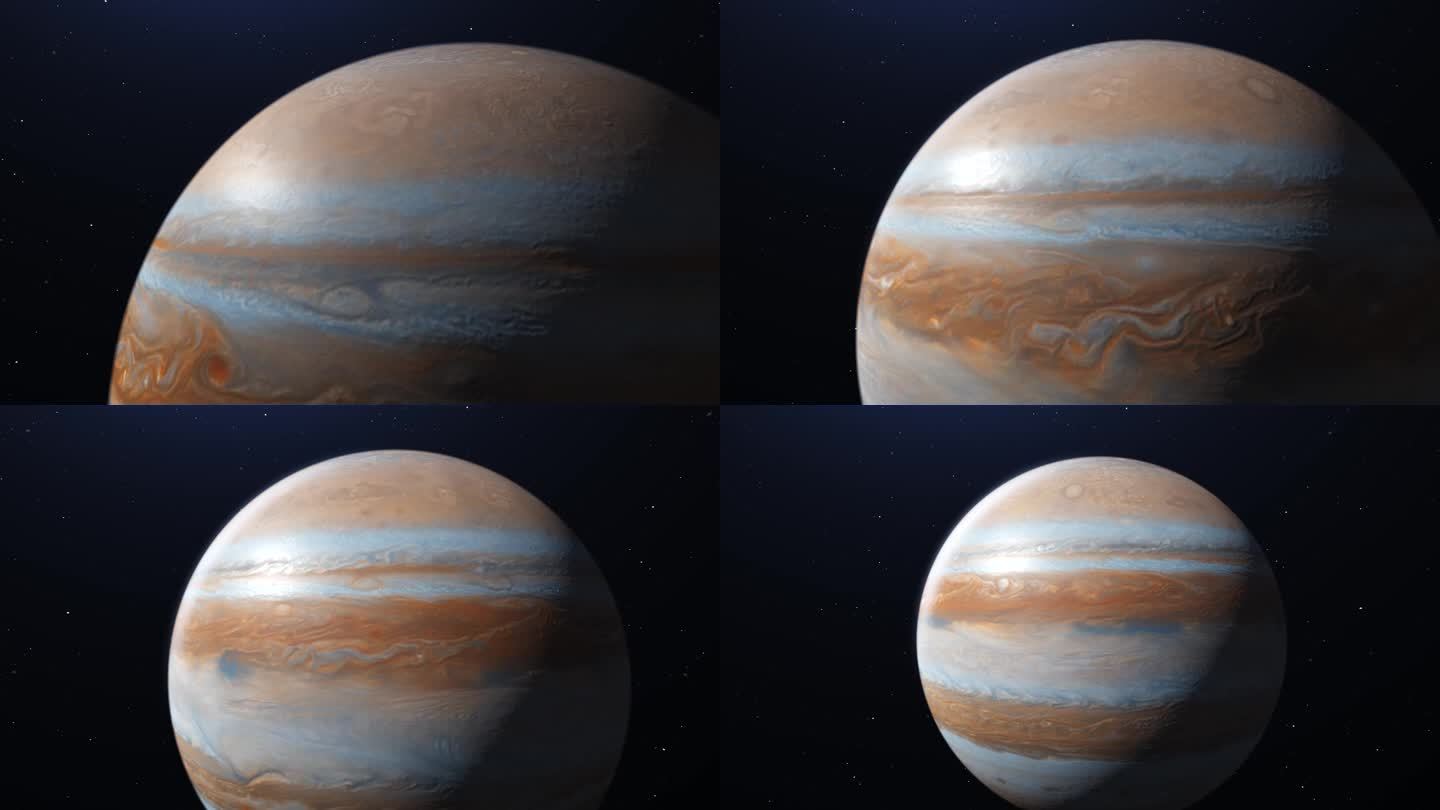 4K超清太阳系八大行星木星自转运动视频