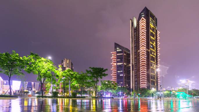 雨天街头延时摄影，宁波帝宝，宣传片4k