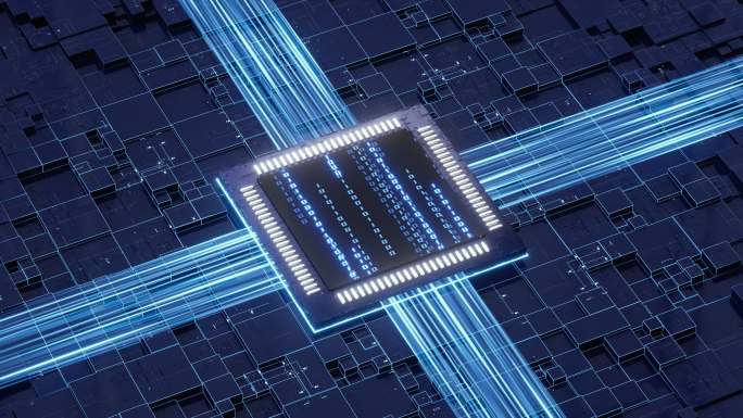 科技感芯片电路数字大数据电路板光线