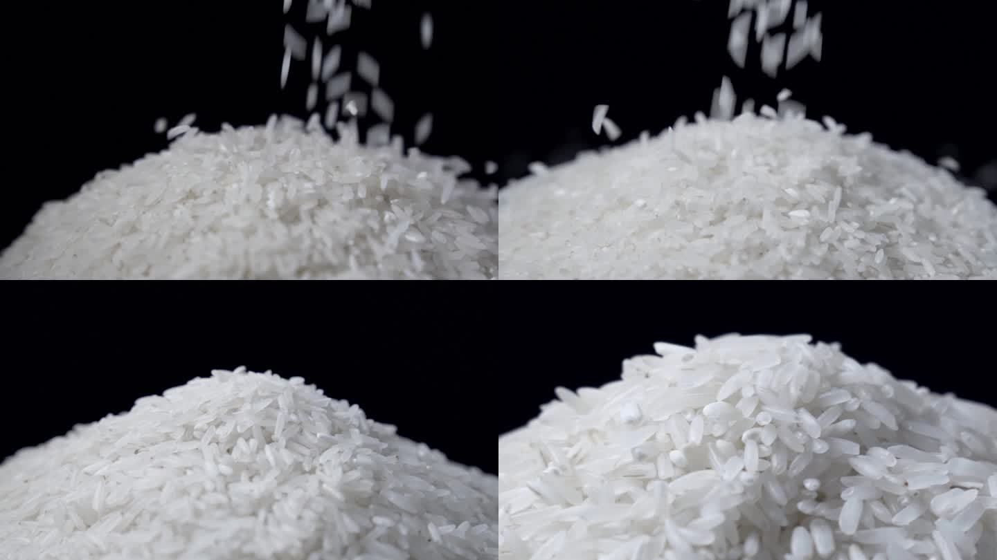 大米 稻米特写 升格拍摄 慢动作