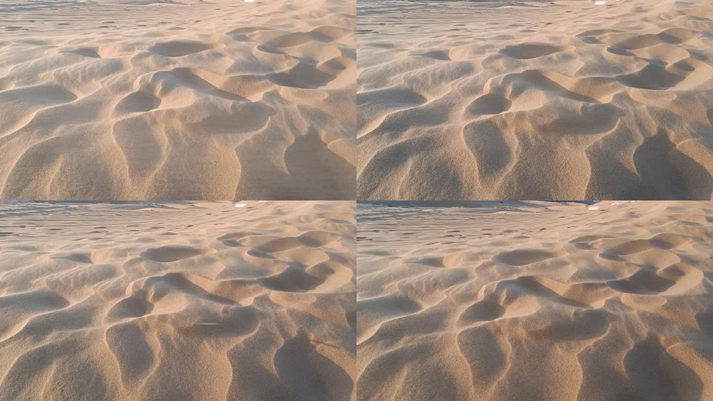 宁夏中卫腾格里沙漠风吹沙子黄沙漫天
