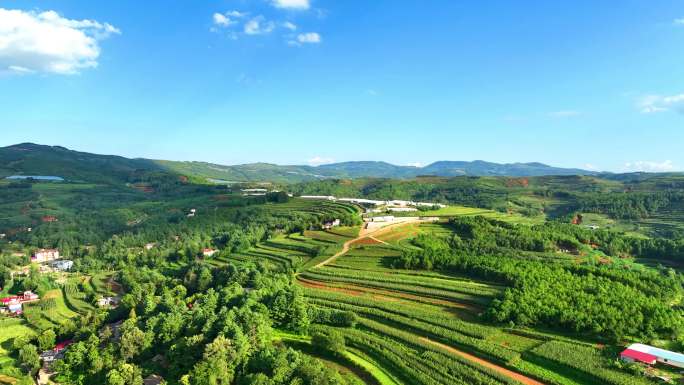 A498 巧家县小河塘乡村风景航拍