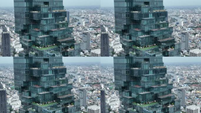泰国航拍曼谷城市像素大厦高楼天际线风光
