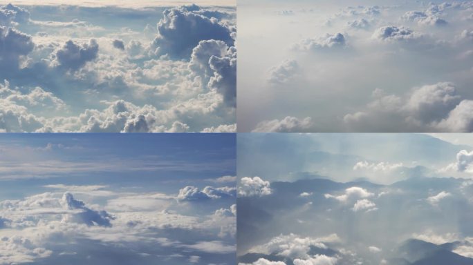 【合集】云海之上 壮观云层 航空乘客视角