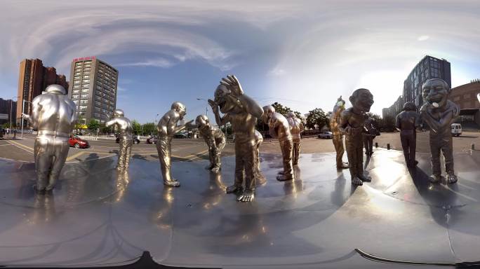 今日美术馆门口雕塑 VR 360 4K