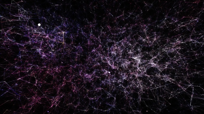 唯美彩色星空粒子背景点线几何粒子星团