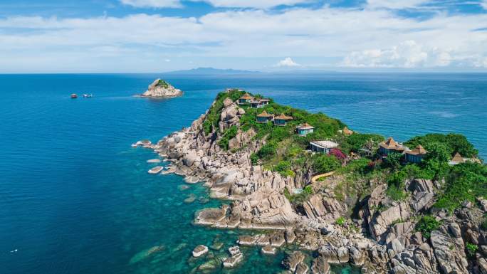 泰国涛岛热带岛屿航拍延时海滨自然风光