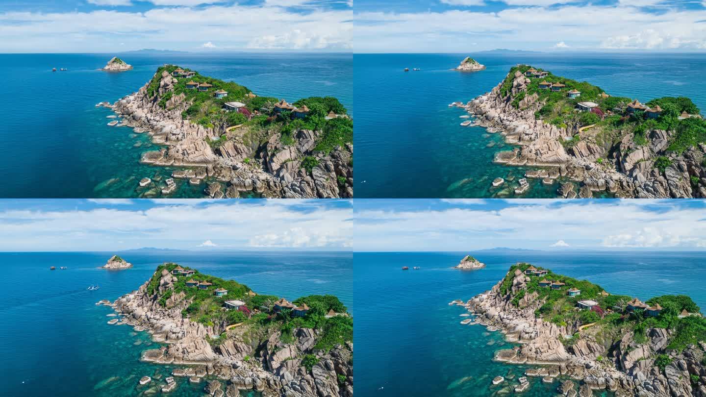 泰国涛岛热带岛屿航拍延时海滨自然风光