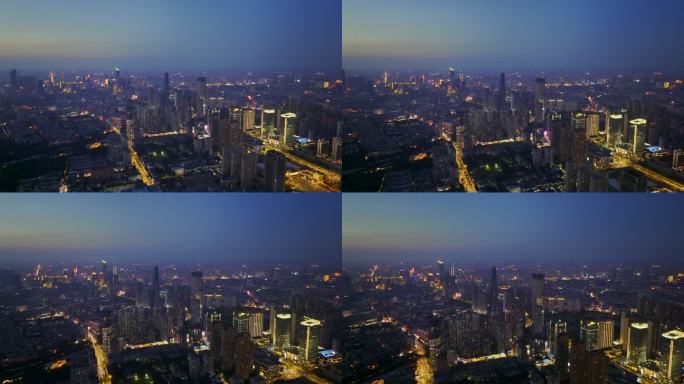 沈阳青年大街三件套夜景航拍华润嘉里中心