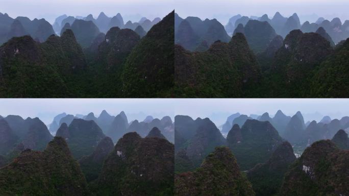 桂林山水喀斯特地貌峰群林立