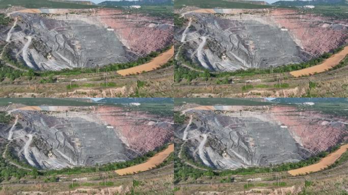 鞍山大孤山铁矿矿坑高清4K航拍