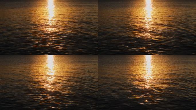 梦幻唯美的波光粼粼朝阳夕阳波浪海面反光