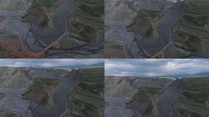 壮观震撼的新疆安集海大峡谷河流大地纹理