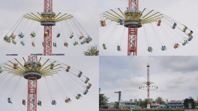 顺德华侨城欢乐海岸机动游戏加勒比旋风飞椅