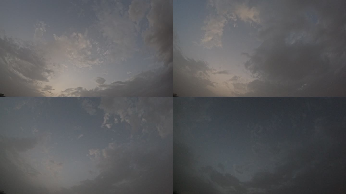 傍晚拍摄移动的云流