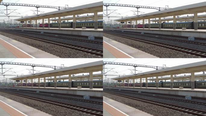 火车车站站台交通实拍