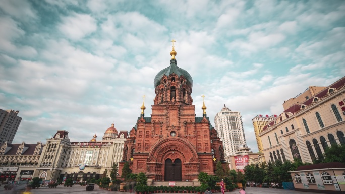 哈尔滨圣索菲亚教堂4K延时摄影