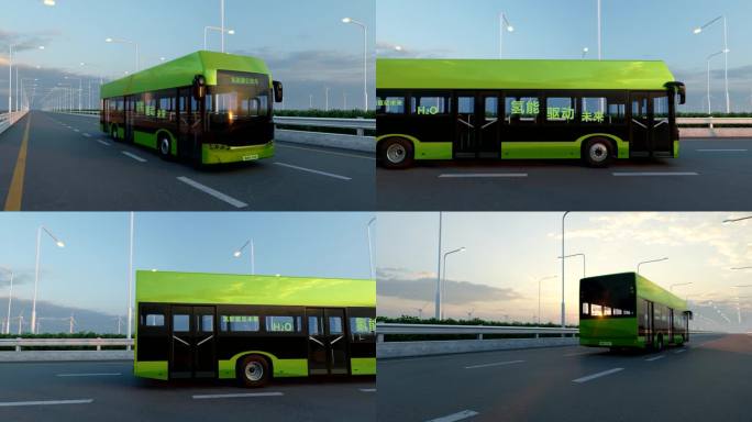 氢能源公交车 氢能驱动未来 环保 无污染