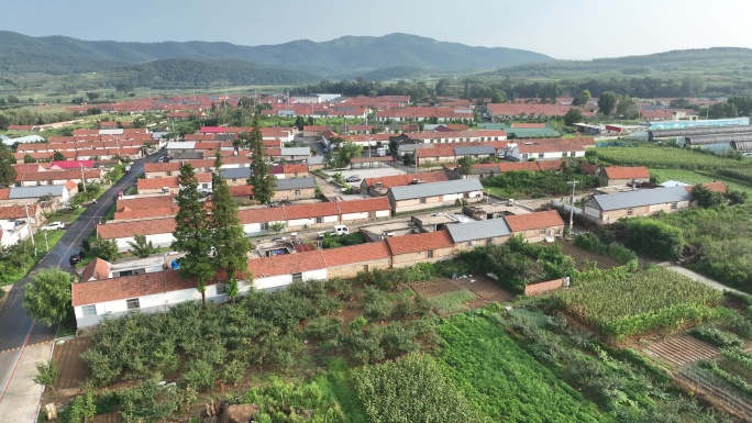 航拍威海市临港区草庙子镇北黄山村