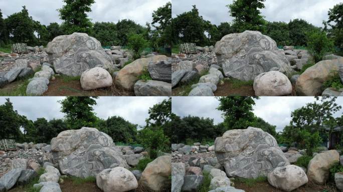 园林景观石 吊机吊装 风景园林 绿化石