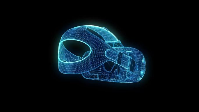 VR眼镜蓝色科技线框