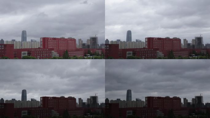 日照大学城阴雨天空云朵延时摄影