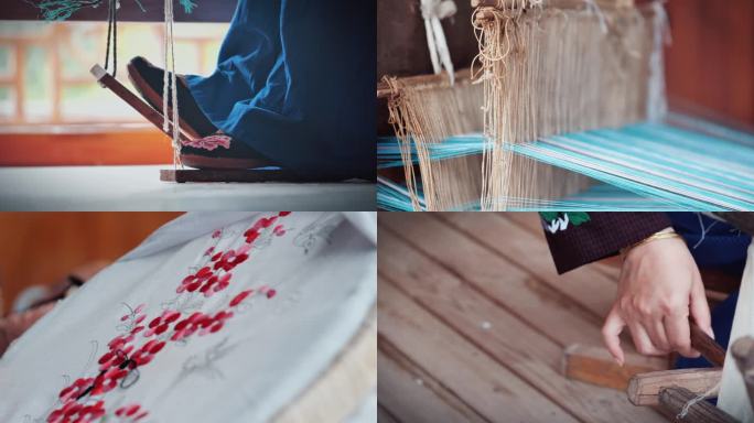 壮族织布刺绣视频素材