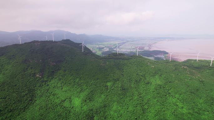 广东江门台山横岗顶风车山航拍风光