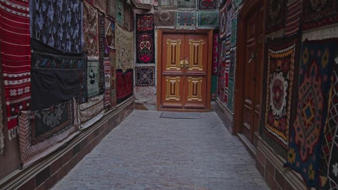 新疆喀什古城西区街道喇叭天线布袋巷网红街