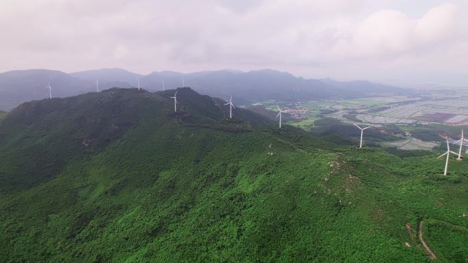 广东江门台山横岗顶风车山航拍风光