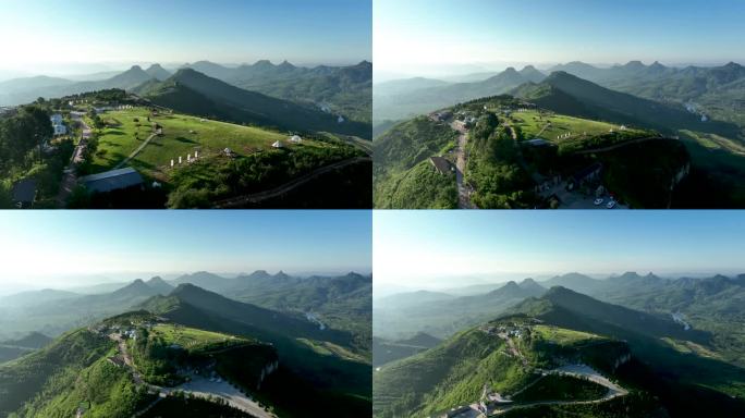 航拍临沂市蒙阴县岱崮地貌景区风景