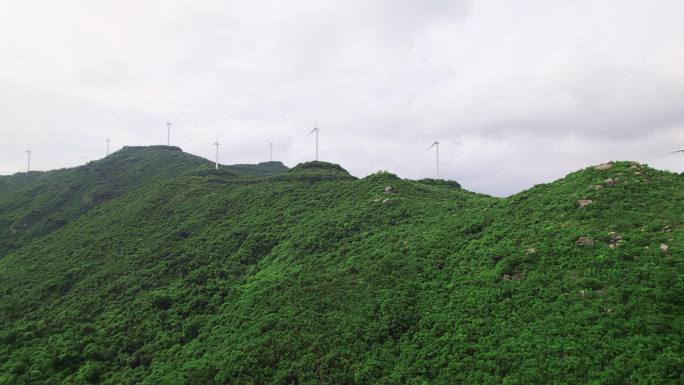 广东江门台山横岗顶风车山航拍风光