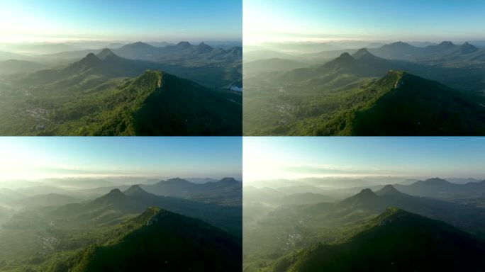 航拍临沂市蒙阴县岱崮地貌景区风景