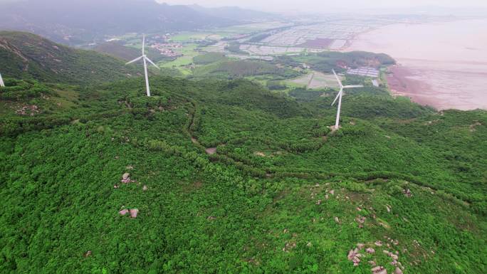 广东江门台山横岗顶风车山航拍风光