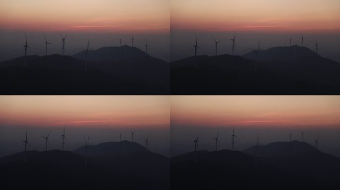 夕阳下的风电厂