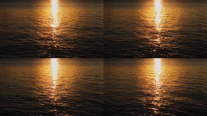 梦幻唯美的波光粼粼朝阳夕阳波浪海面反光