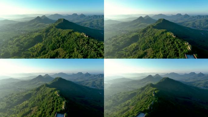 航拍临沂市蒙阴县岱崮地貌景区风景