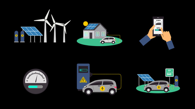 新能源充电MG动画AE模板