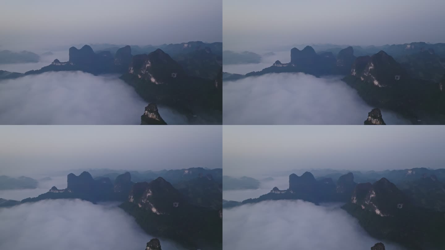 桂林山水漓江群山山峰日出云海穿云