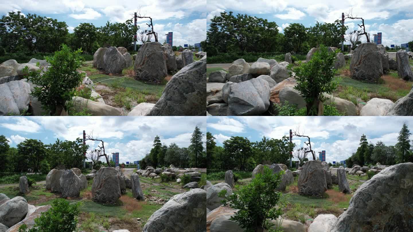 园林景观石 吊机吊装 风景园林 绿化石
