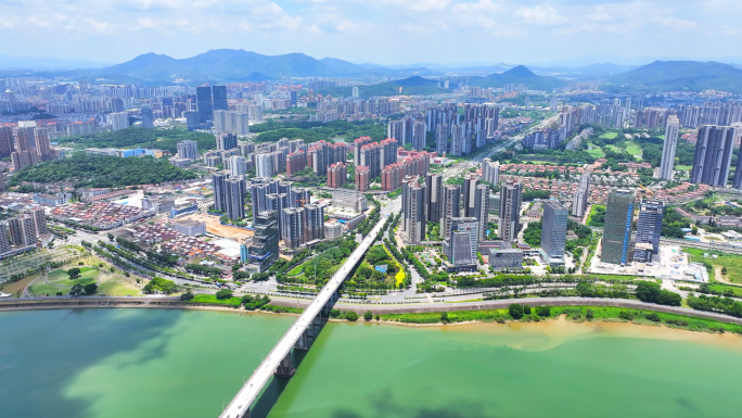 江门市宣传 滨江绿道 潮连大桥 航拍