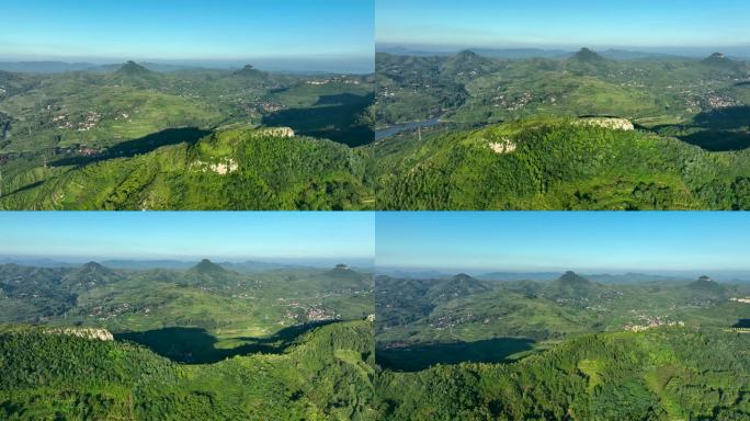 航拍临沂市蒙阴县岱崮地貌景区风景